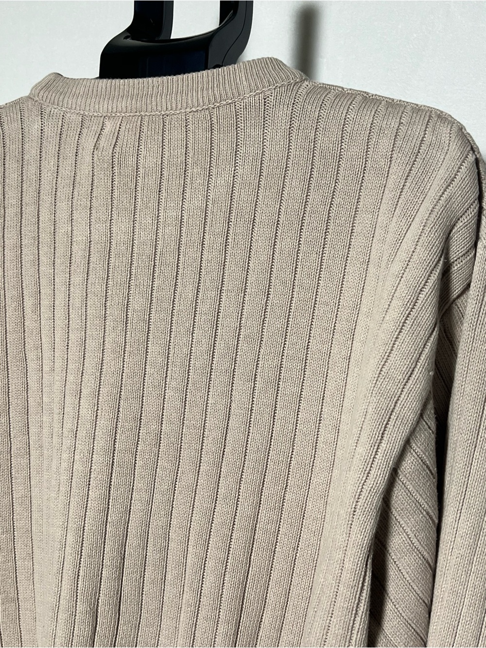 CHAPS Ralph Lauren Classic Ribbed Crewneck Tan Beige Sweater - size XXL 2XL - Picture 7 of 11